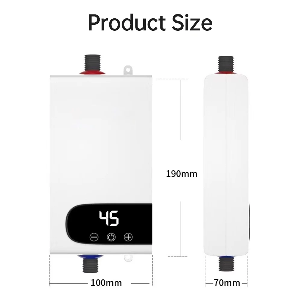 Anself Efficient Electric Water Heater, Fast Heating and AI Chip Control, Perfect for Small Kitchens