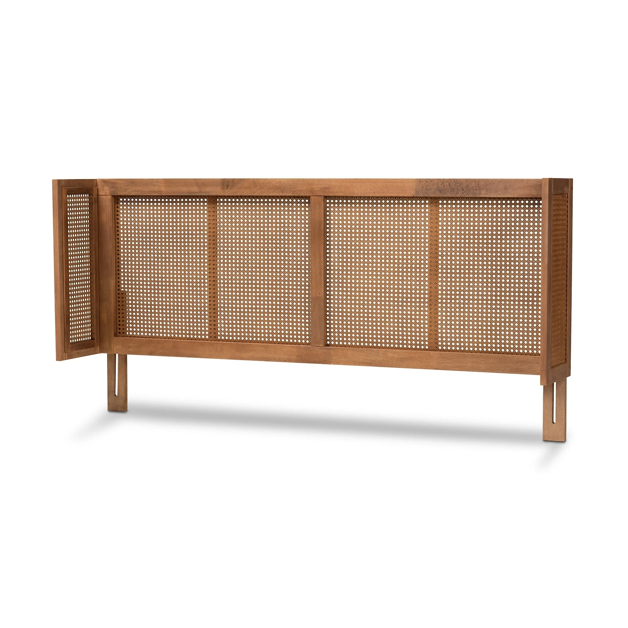 Carson Carrington Dagas Wraparound Curved Wood and Rattan Headboard King