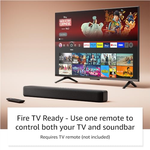 Amazon Fire TV Soundbar (newest model), 2.0 speaker with DTS Virtual:X and Dolby Audio, Bluetooth connectivity