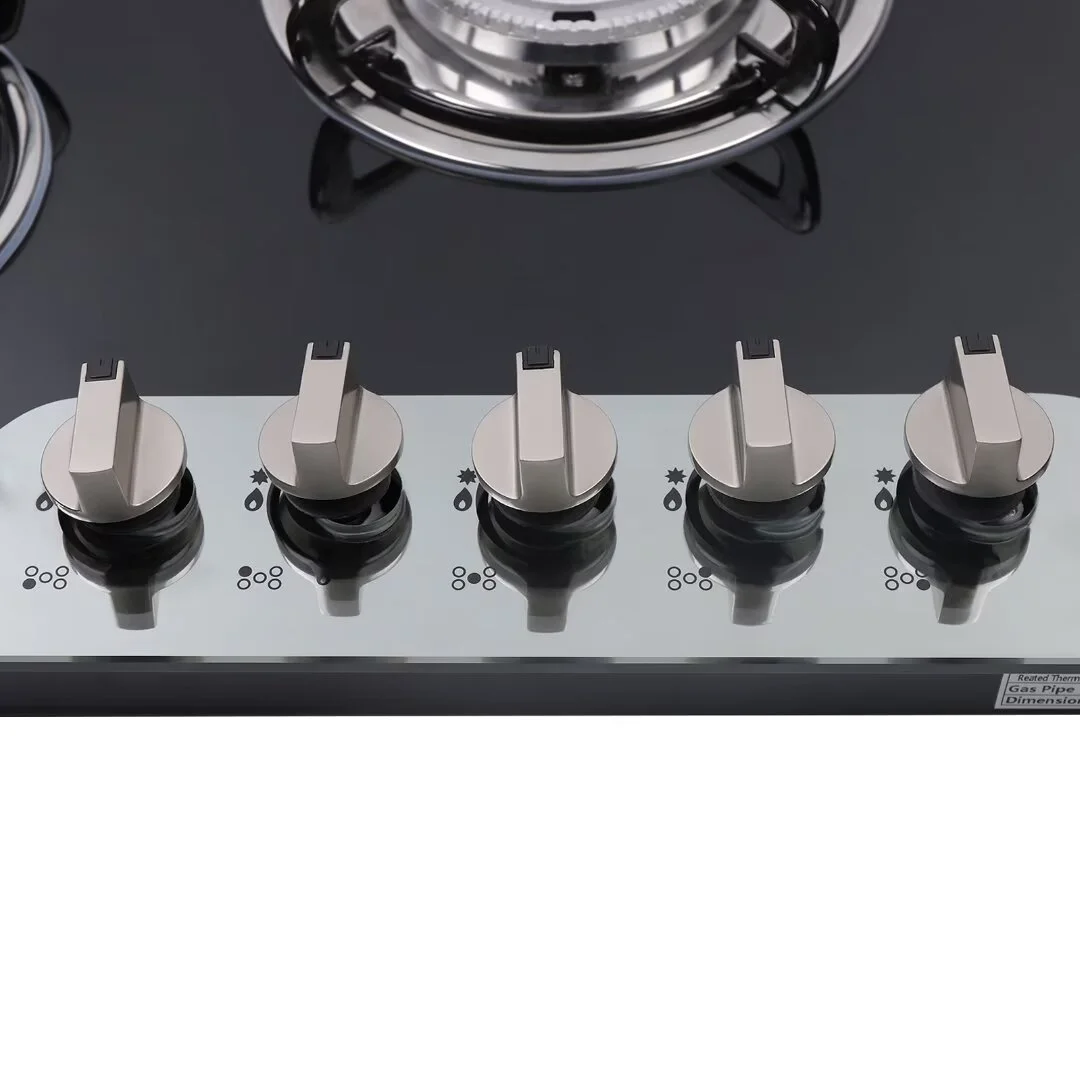 Oukaning Built-in 5 Burner Tempered GlassGas Cooker,LPG/NG Gas Cooker Hob Cooktop (30.3 inch)