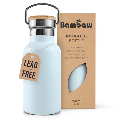 Bambaw 32 oz Water Bottle | Insulated Water Bottles | Water Bottle Stainless Steel | Insulated Travel Water Bottle | Insulated Water Bottle | Stainless Steel Water Bottles | 1 Liter Water Bottles