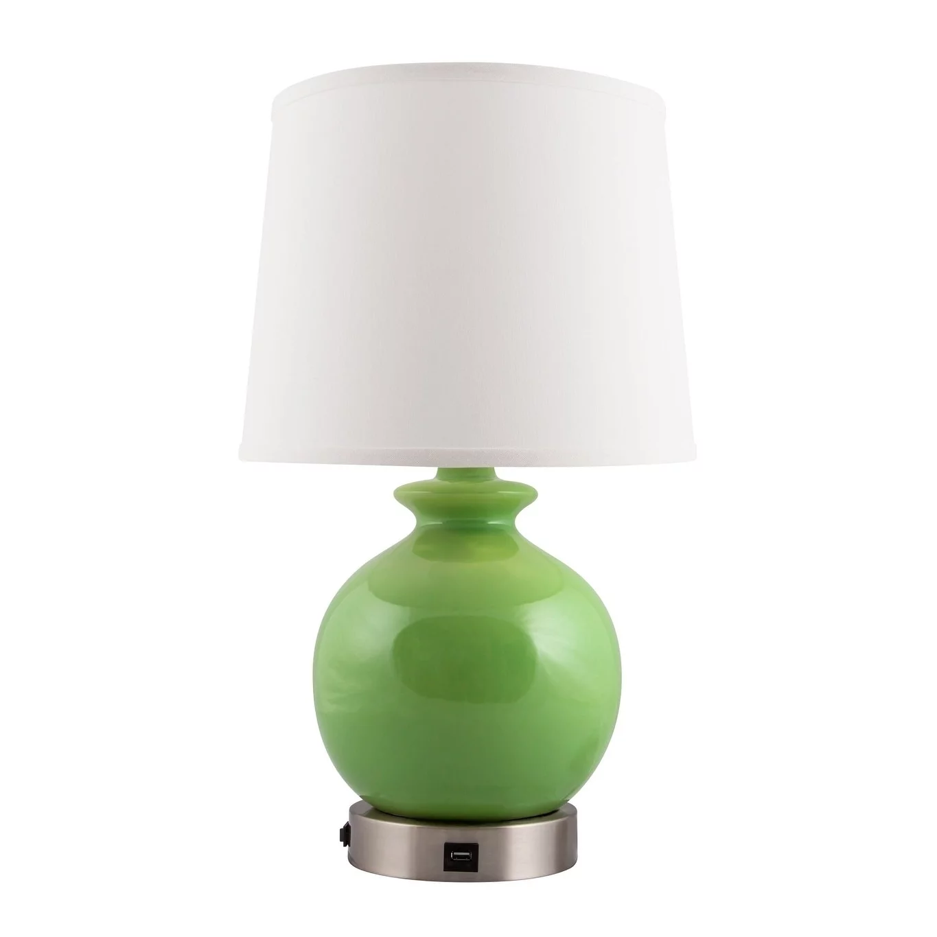 RJF Enterprises Inc. RiverCeramic® Bristol Lamp with USB Base clover green