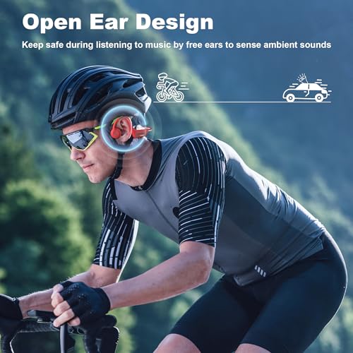 Wantek Bone Conduction Headphones,Open-Ear Bluetooth Headphones,Swimming Headphone with 32GB MP3,IP68 Waterproof, 8H Playtime for Swimming,Running,Cycling,Gym