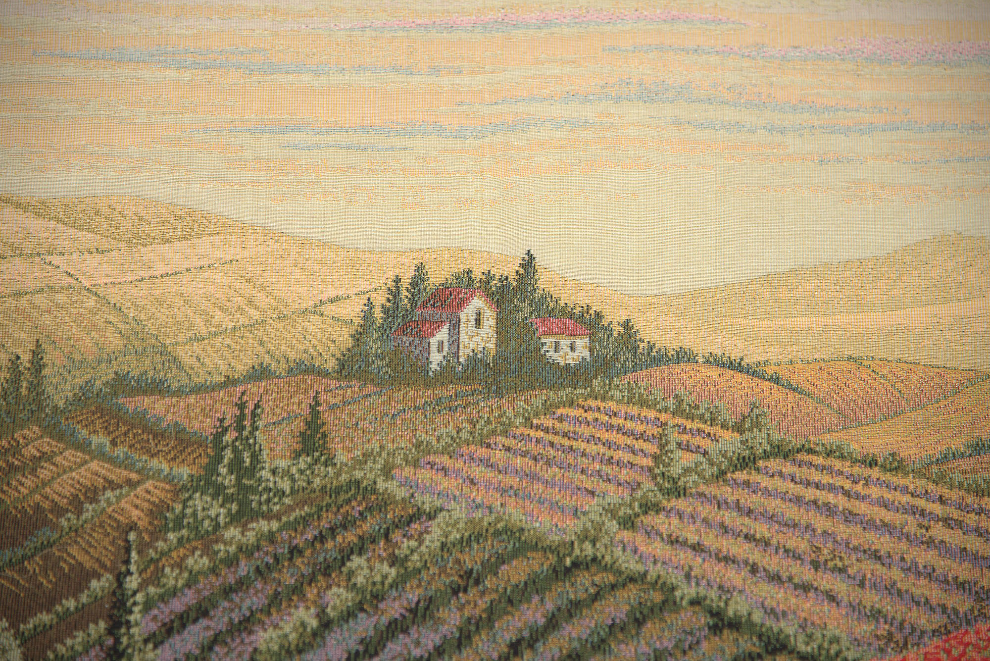 Tuscan Poppy Landscape Italian Wall Tapestry