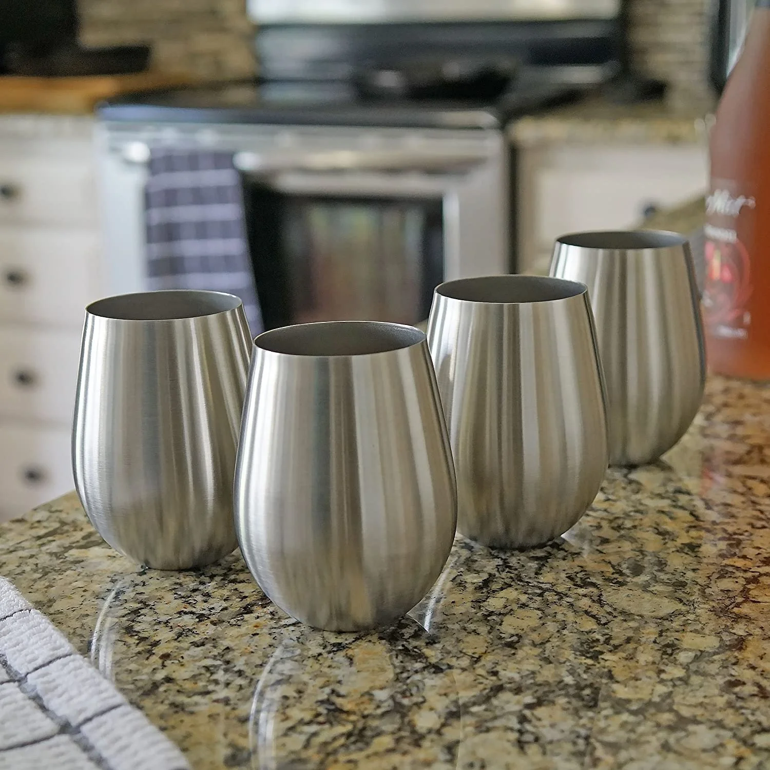Southern Homewares Stainless Steel Stemless Wine Glass 18oz Set of 4