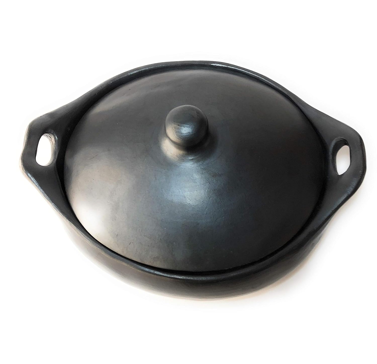 Clay Pot for Cooking with Handles & Lid - Clay Soup Pot - Handmade Cookware Pot - Earthen Casserole - Clay Cooking Pots for Dishes - Stews - Soup Bpwls - Beans & more that stays hot for kitchen 3.5 Lt