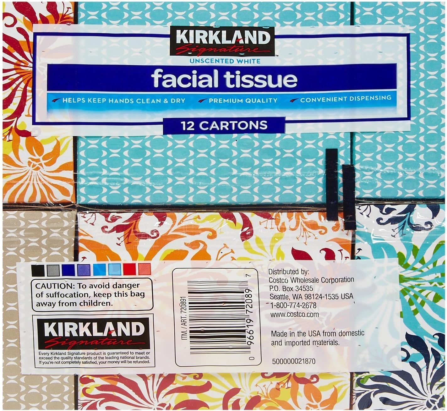 Kirkland Signature Facial Tissue, 2-Ply - 90 ct - 12 pk