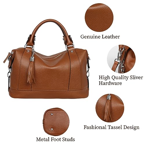 HESHE Womens Genuine Leather Handbags Purse Crossbody Satchel Tote Bags Ladies Real Leather Bags