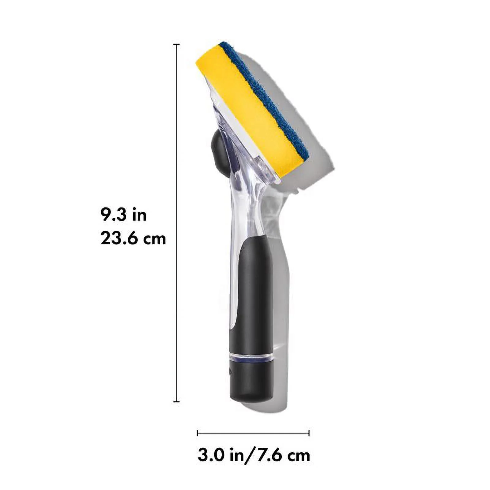 OXO Good Grips 1 in. W Soft/Medium Bristle Plastic/Rubber Handle Soap Dispensing Scrubber Brush