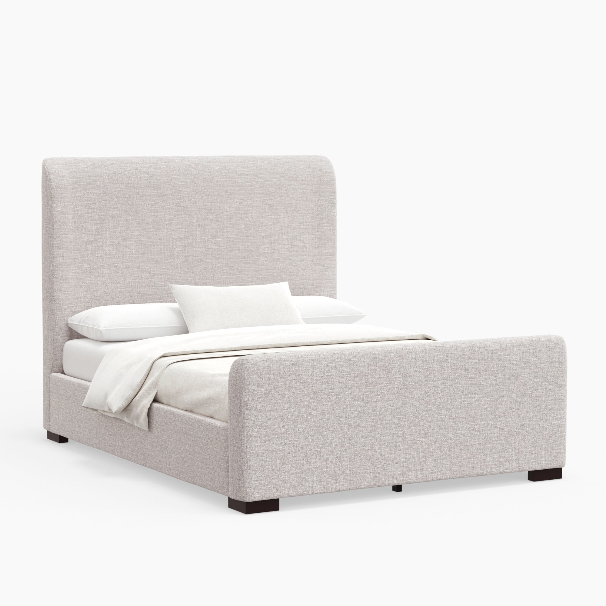 Alpine Furniture Adele Upholstered Queen Platform Bed in Beige