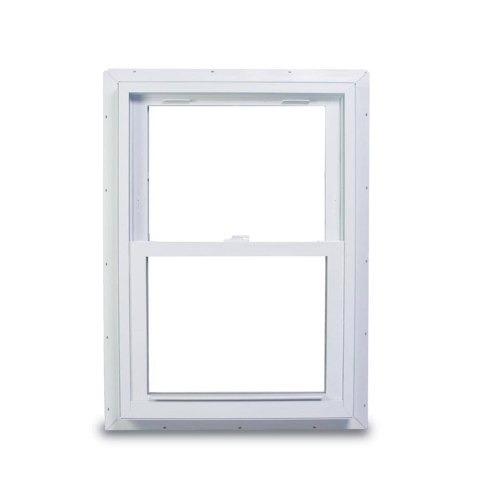American Craftsman 33.75 in. x 48.75 in. 70 Series Double Hung White Vinyl Window with Nailing Flange 28310730