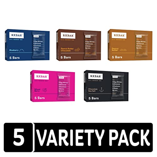 RXBAR Protein Bars, 12g Protein, Gluten Free Snacks, Chocolate Lovers Variety Pack (5 Boxes, 25 Bars)