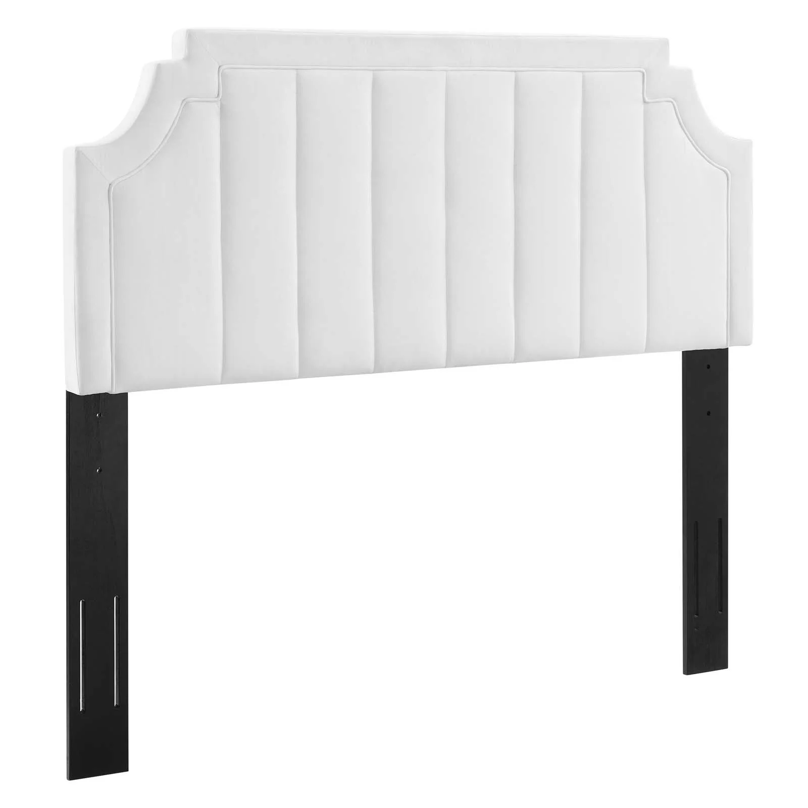 Modway Alyona Channel Tufted Performance Velvet Full/Queen Headboard in White