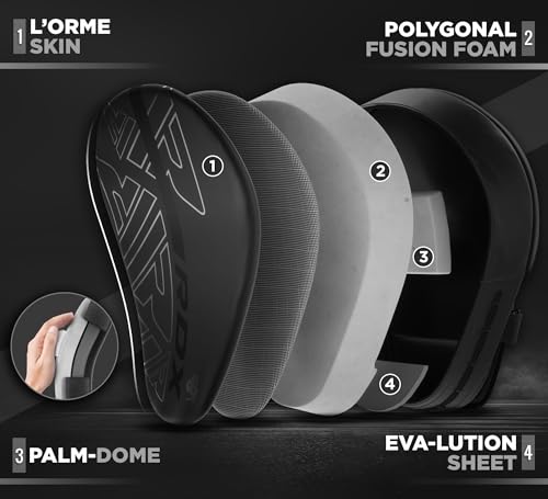 RDX Boxing Pads Curved Focus Mitts, Maya Hide Leather Kara Hook and jab Training Pads, Adjustable Strap Ventilated, MMA Muay Thai Kickboxing Coaching Martial Arts Punching Hand Target Strike Shield