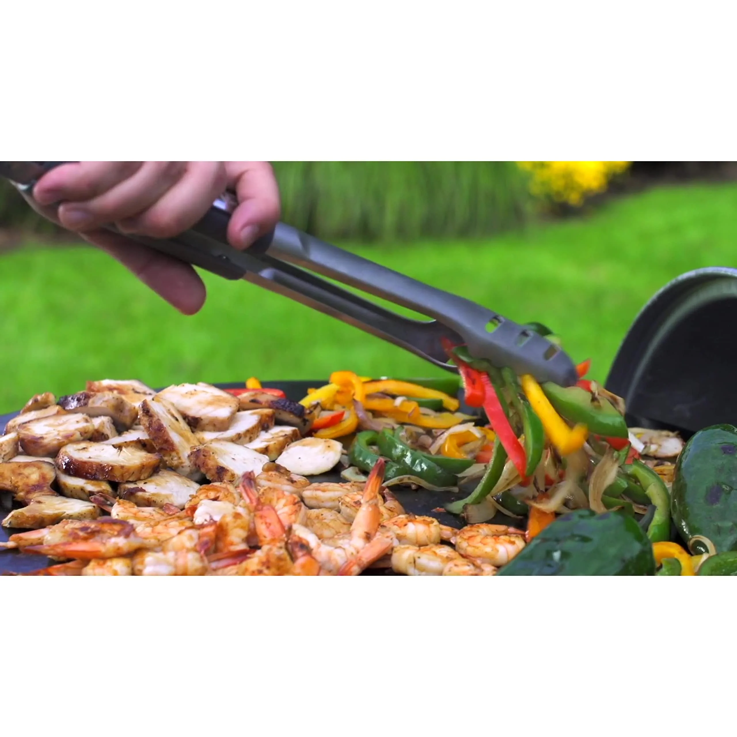 Cuisinart Stainless Steel Grill Locking Tongs, Scalloped Gripping Edge