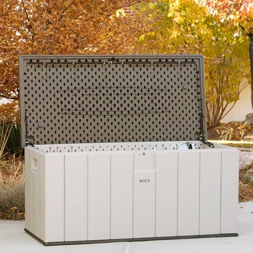 Lifetime 60012 Extra Large Deck Box, 130 Gallon, Desert Sand/Brown