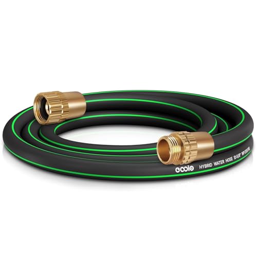 Heavy Duty Garden Hose 25ft, NON-EXPANDABLE Flexible Water Hose, Kink Resistant Lightweight Hybrid Hose, Leakproof Hose Male to Female Fittings