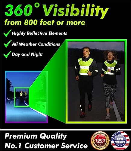 FREEMOVE Reflective Vest - Running Gear + 2 Bands & Bag/Ultralight & Comfy Safety Vests for Running, Walking, Cycling