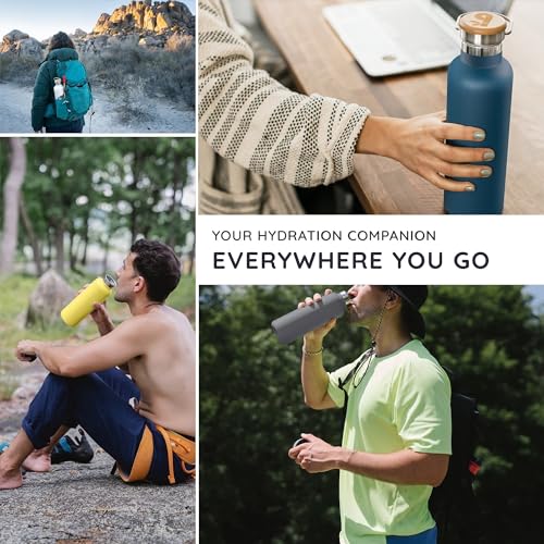 Bambaw 32 oz Water Bottle | Insulated Water Bottles | Water Bottle Stainless Steel | Insulated Travel Water Bottle | Insulated Water Bottle | Stainless Steel Water Bottles | 1 Liter Water Bottles