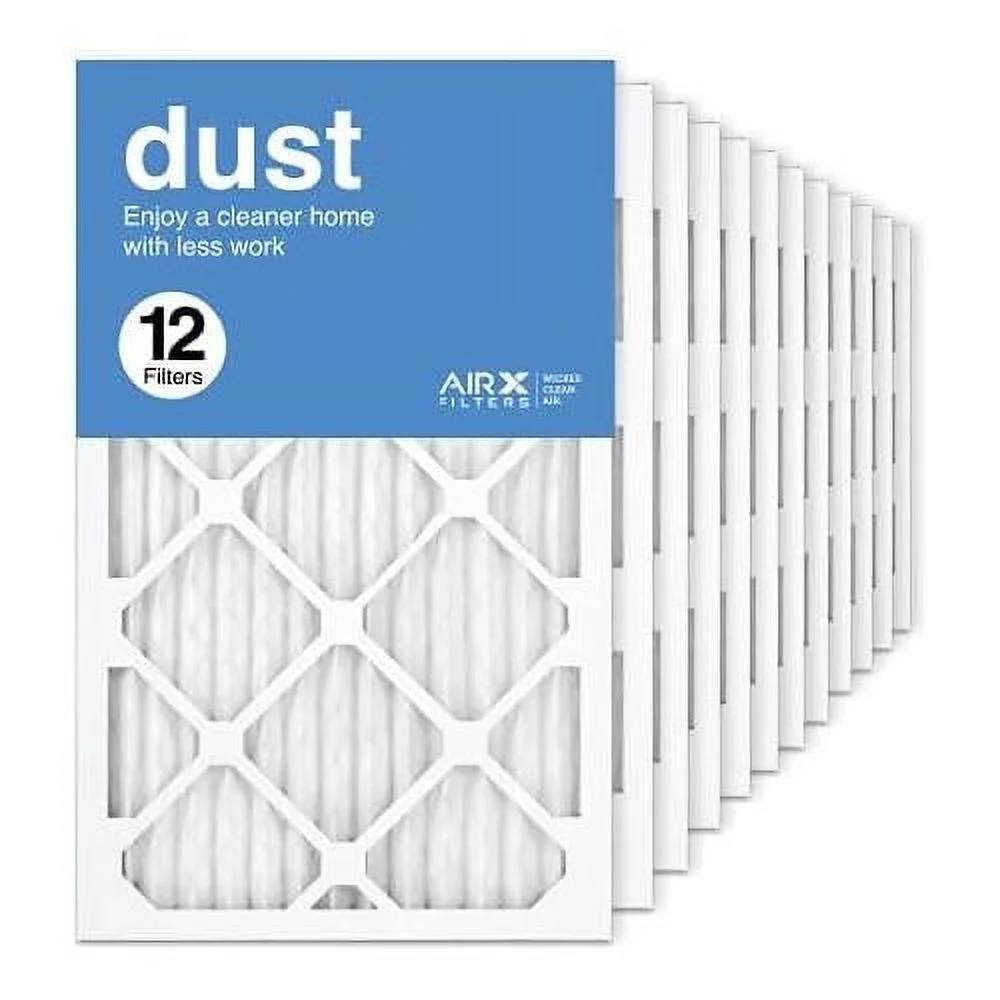 Dust 13X21.5X1 Air Filter MERV 8 Furne Pleated Air Filter Replement Box Of 12, Made In The