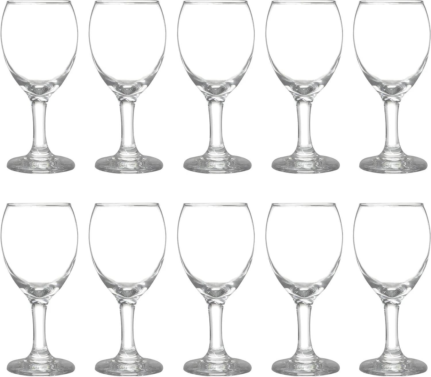 10 Aragon Wine Glasses Set, 8.5 Oz. - High Standard, Made - Clear