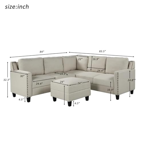 Living Room Studded Upholstered Sofa 2 Piece Set with Cushions (D As Shown)
