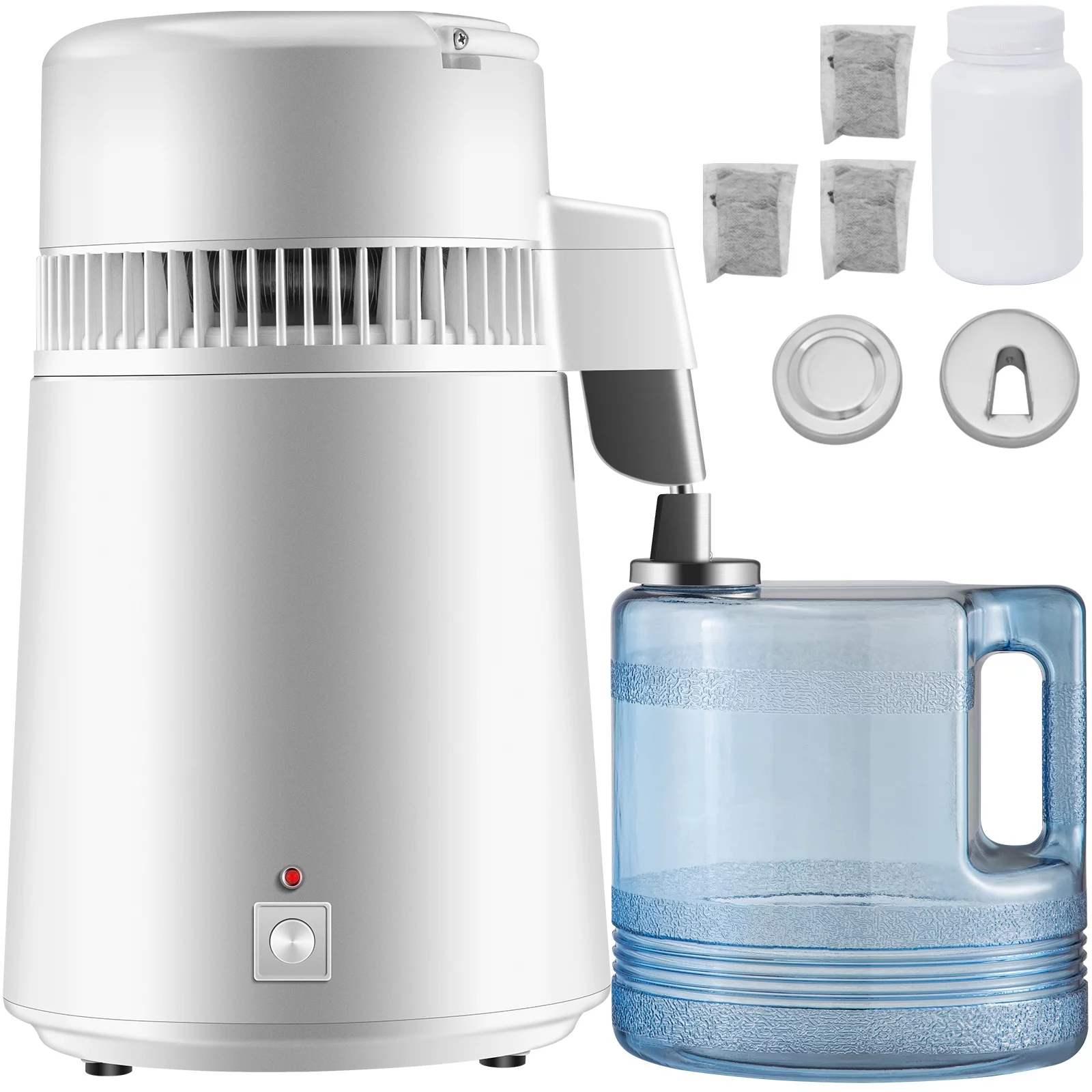 VEVORbrand Pure Water Distiller 750W, Purifier Filter Fully Upgraded with Handle 1.1 Gal /4L, BPA Free Container, Perfect for Home Use, White