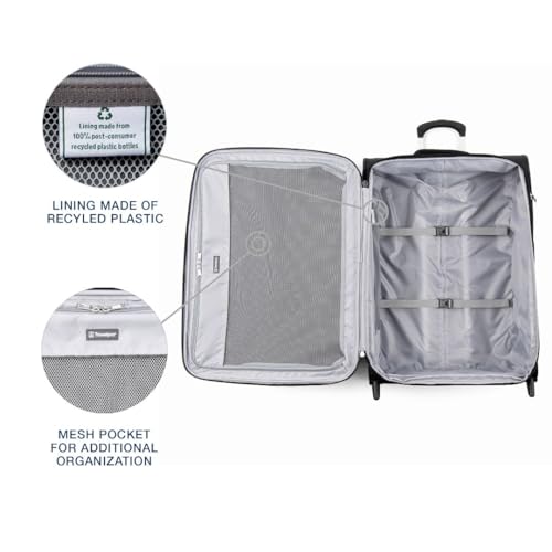 Travelpro Maxlite 5 Softside Expandable Upright 2 Wheel Carry on Luggage, Lightweight Suitcase, Men and Women, Burgundy, Carry On 22-Inch