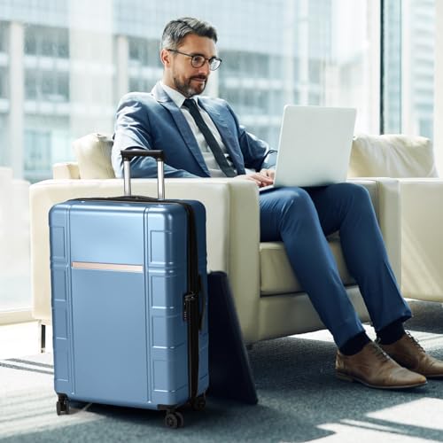 Karl home Luggage Expandable 3 Piece Set Suitcase PC+ABS Hard-Sell with TSA Lock Spinner Wheels 20in 24in 28in Travel Rolling Carry on Woman/Men Rose Gold