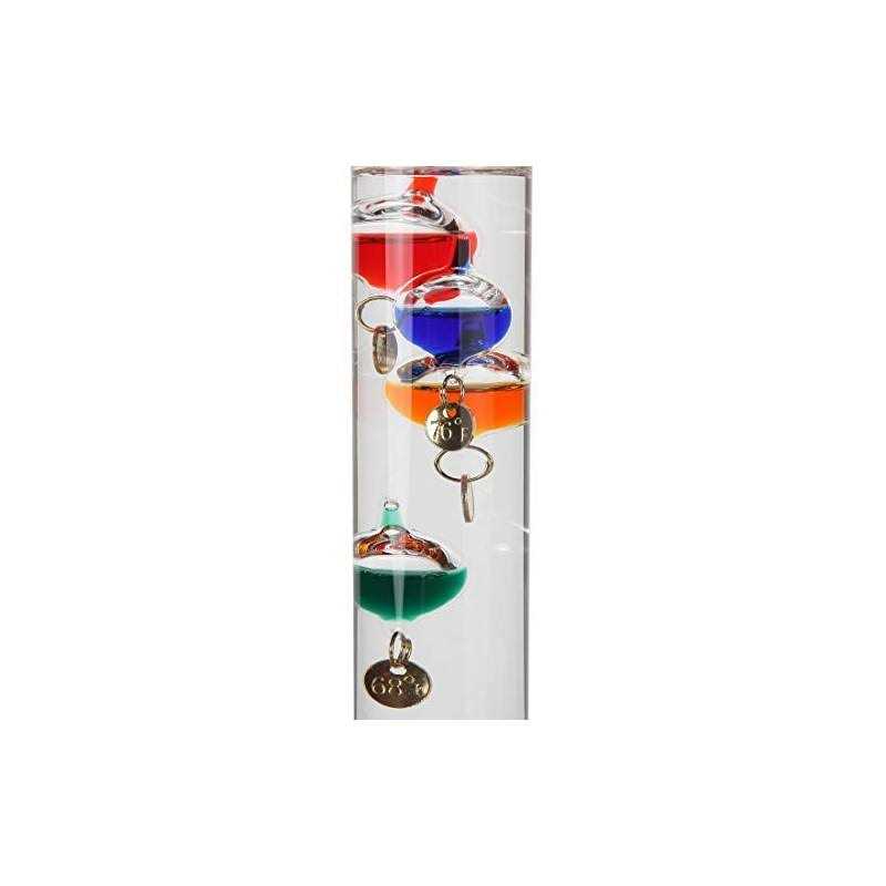 Lily’s Home Galileo Thermometer with Etched Glass Globe Barometer a Timeless Design That Measures Temperatures from 64oF to 80oF with a Beautiful