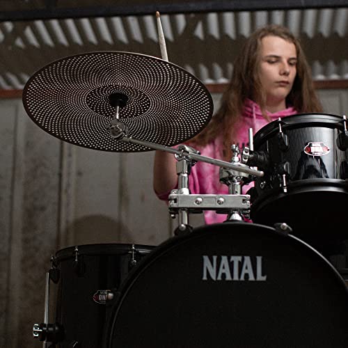 Natal K-DNB-F18-BKS DNA Series Stealth 4-Piece Drum Set Complete with Hardware, Low Volume Cymbals & Throne - Black