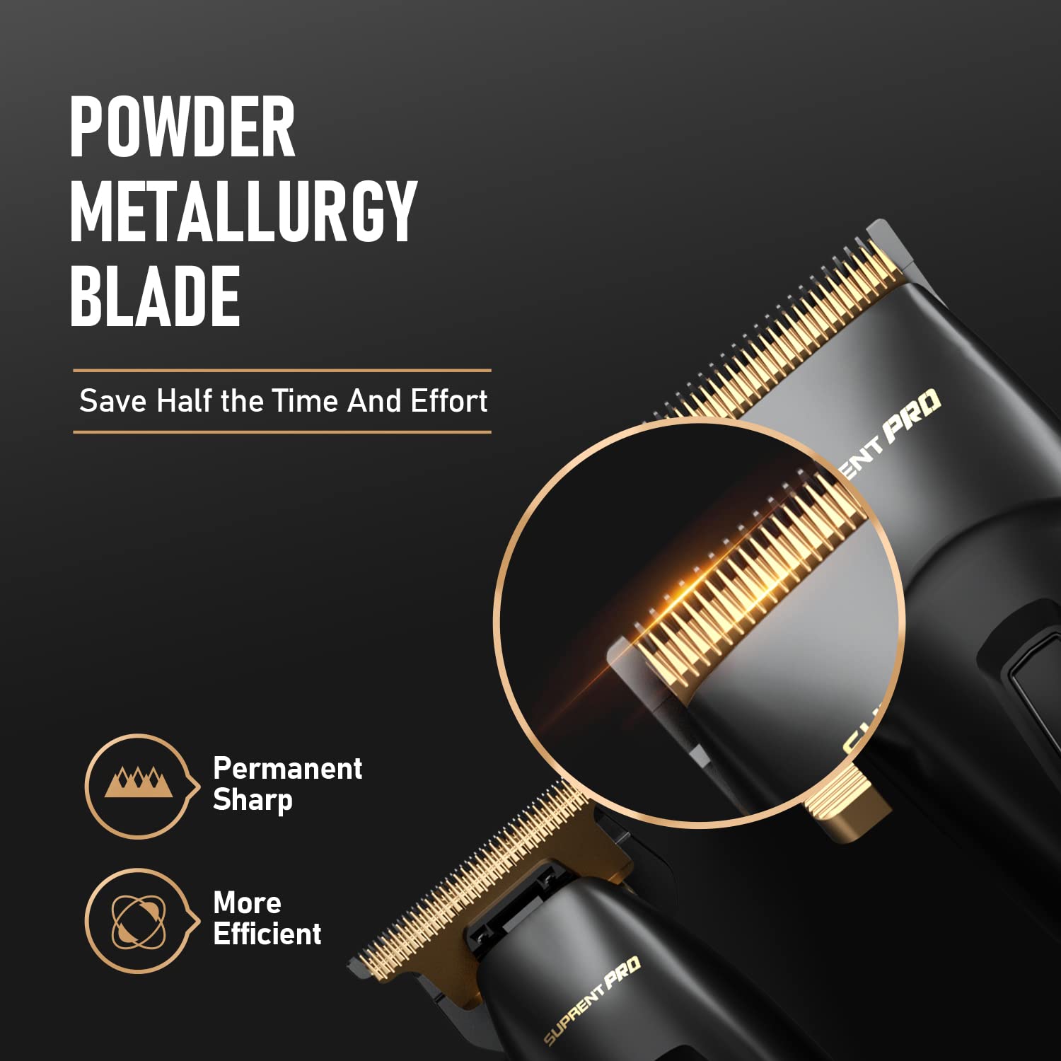 Professional Hair Clippers for Men- USB-C Rechargeable Barber Hair Trimmer & T-Blade Trimmer Combo with 5V-Boost Technology- Cordless Clippers- LED Display Black