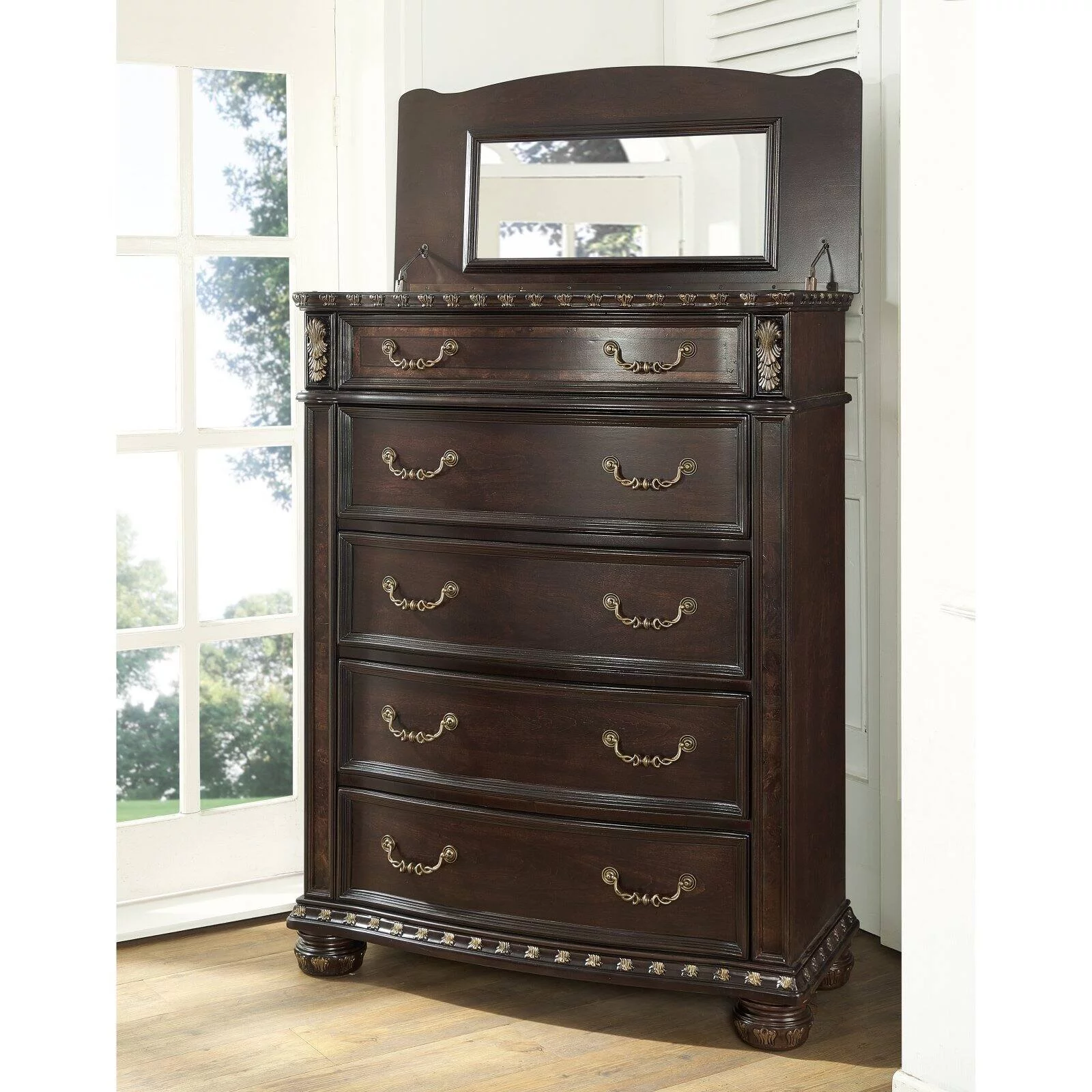 Steve Silver Monte Carlo Rich Cocoa Chocolate 5-drawer Lift Top Chest