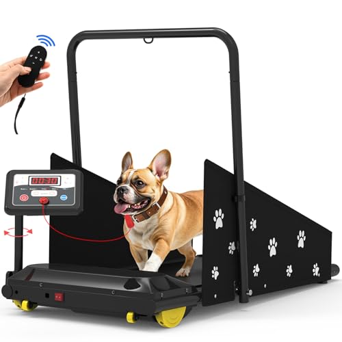 CIIHI Dog Treadmill for Medium Small Dogs - 265lbs Weight Capacity Pet Running Machine with 360° Rotatable Display - 2 in 1 Treadmill for Pet Fitness with Move Wheels and Remote Control
