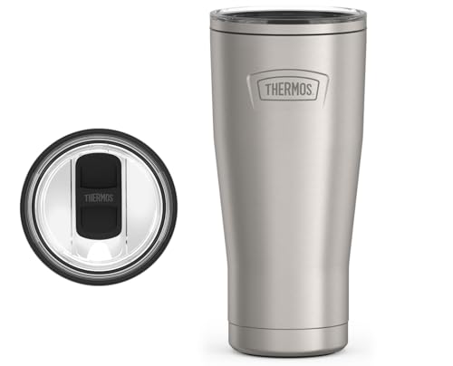 THERMOS ICON SERIES, Stainless Steel Cold Tumbler with Slide Lock, 24 Ounce, Sandstone