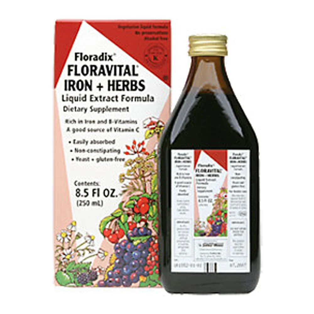 Gaia Herbs Floradix, Floravital Iron + Herbs, 8.5 fl oz (250 ml)
