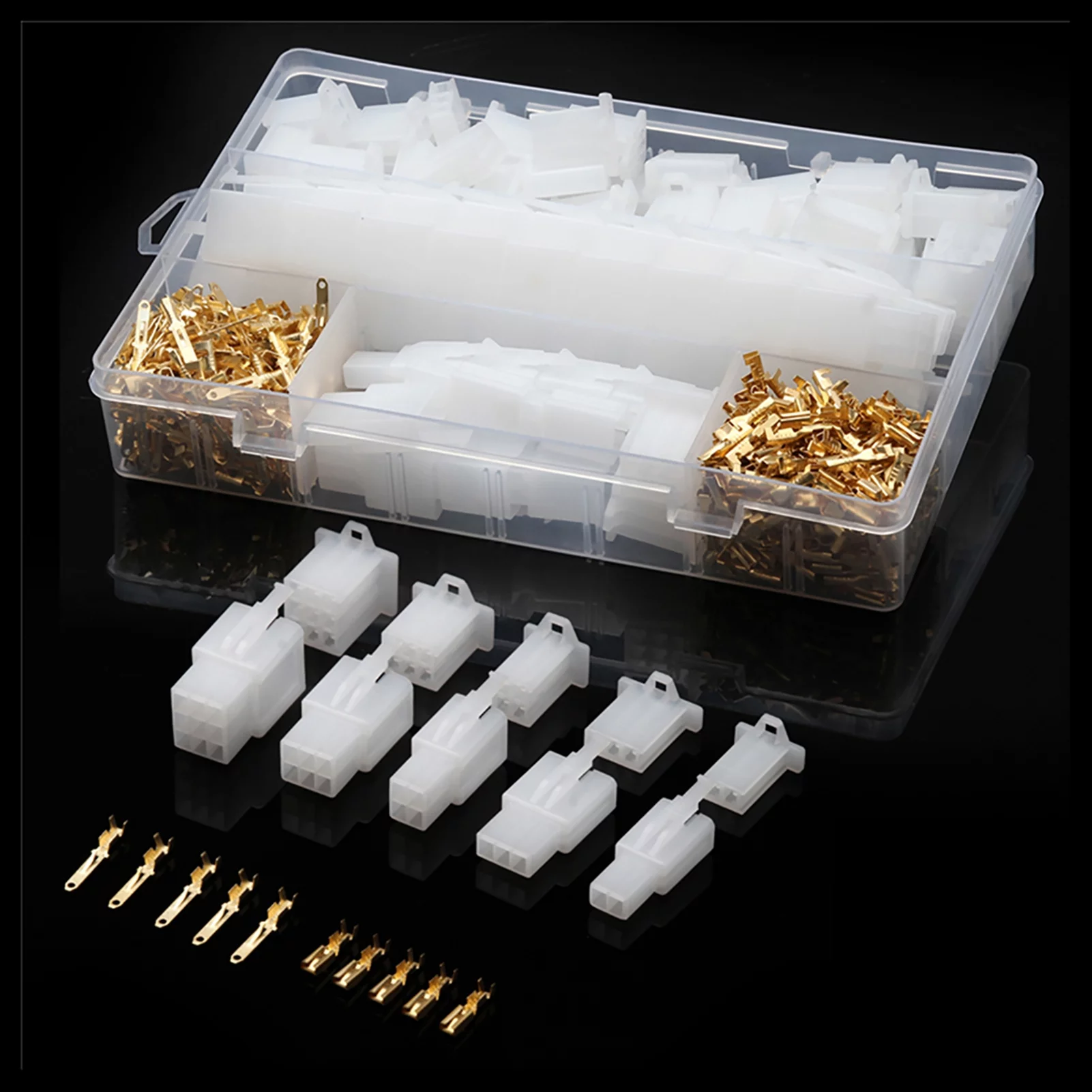 Abody580PCS Car Moto 50Sets Auto Electrical 2.8mm 2 3 4 6 9 Pin Wire Cable Connector Terminal with Storage Box
