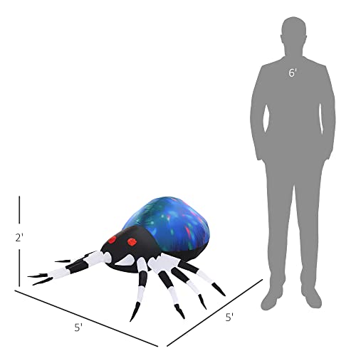 Halloween Inflatables Multicolor Red-Eyed Spider, Built-in LEDs, Blow Up Spider Yard Decor for Home Outdoor Decoration Halloween Party Decor, 63