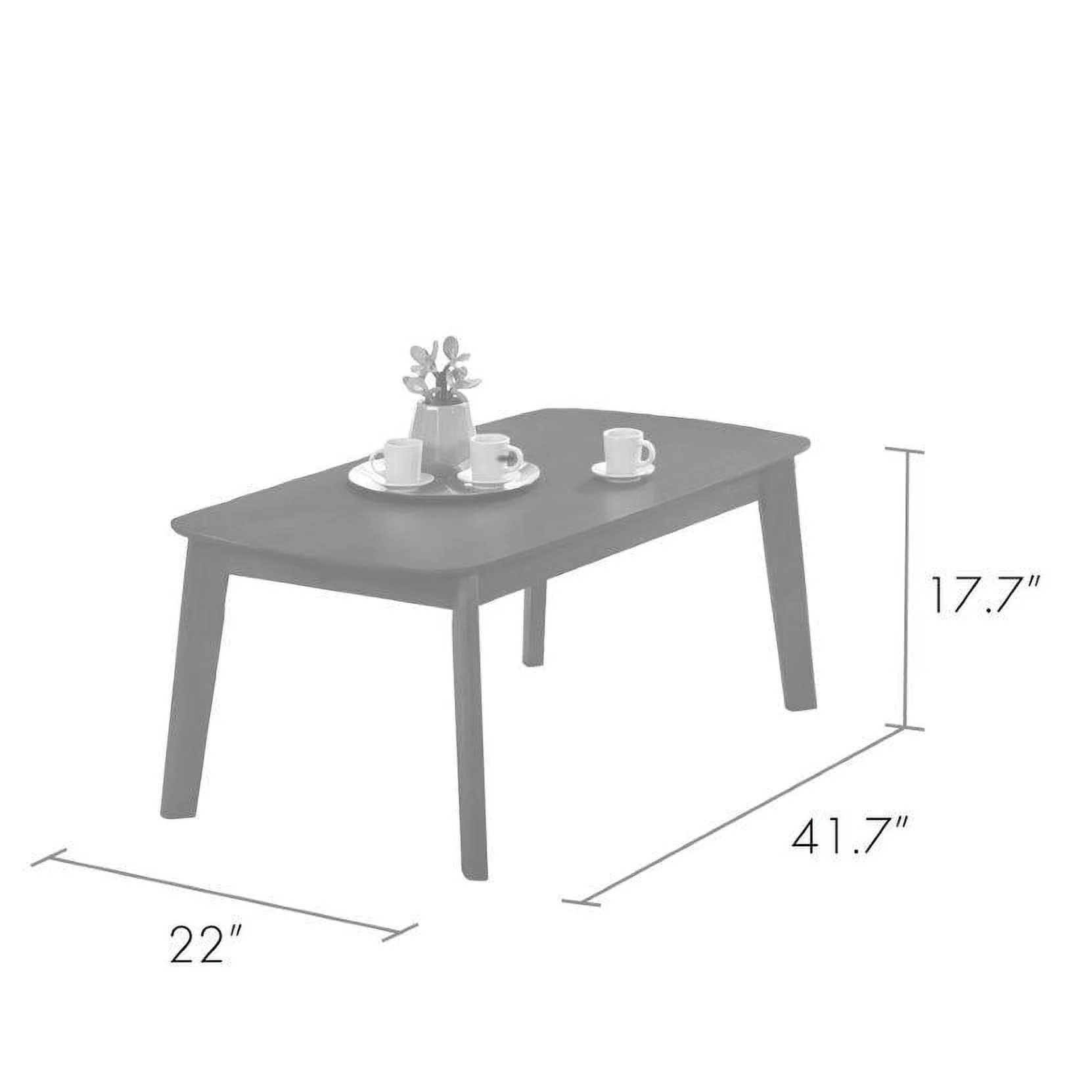 Uptown Modern Iven Mid Century Wood Arm 4pc Living Room Set, Grey