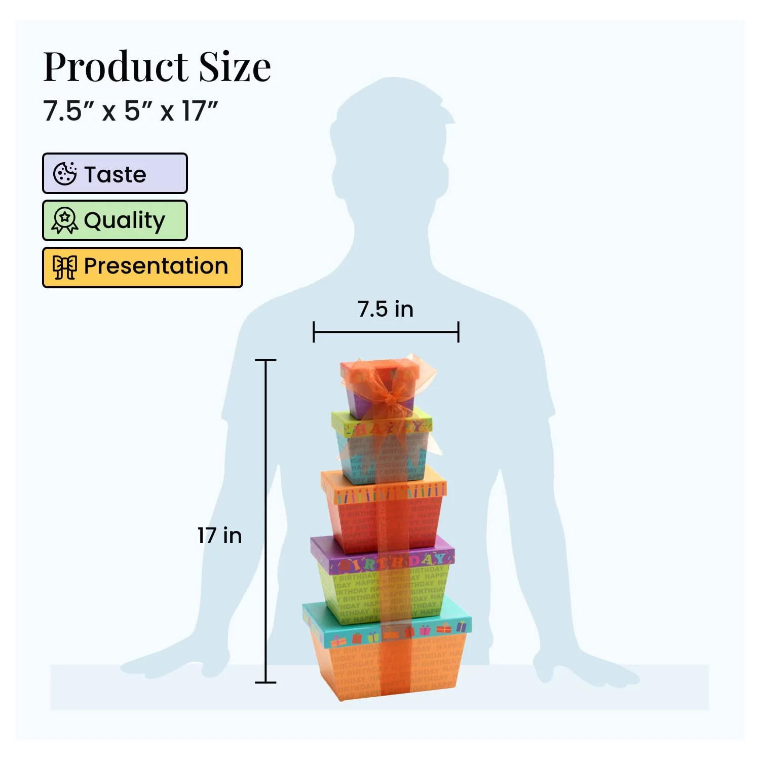 Broadway Basketeers Happy Birthday Celebration Gift Tower