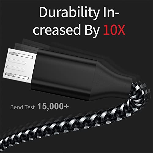 UREHEPO Micro USB Cable, 3Pack Android Charger Cable, Nylon Braided USB Fast Charging Cord