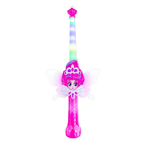 – Magic Pink Fairy Wand with Fern – Interactive Light-Up Wand with Color Screen, Fairy Wings & 60+ Spells and Animations – Ages 4+