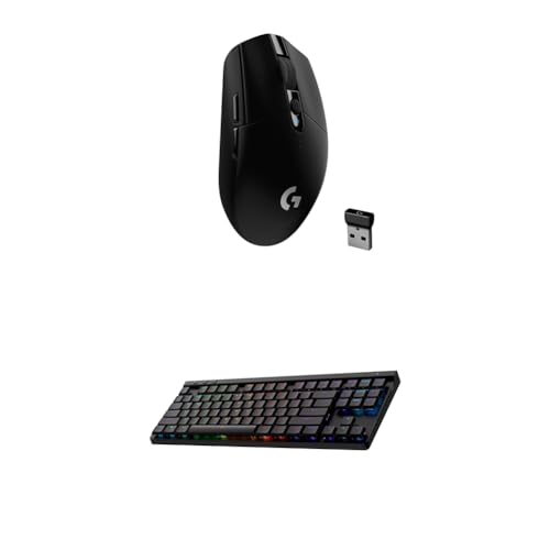 Logitech G305 LIGHTSPEED Wireless Gaming Mouse, Hero 12K Sensor, 12,000 DPI, Lightweight, 6 Programmable Buttons, 250h Battery Life, On-Board Memory, PC/Mac - Black