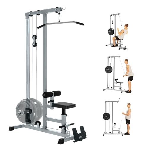 Yes4All LAT Pull Down Machine and Cable Row Tower With Additional Pulley, High & Low Pulley Stations