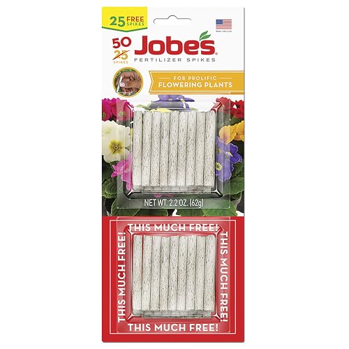 Jobe’s Plant Food Fertilizer Spikes, Easy Plant Care for All Indoor Flowering Houseplants, 50 Count