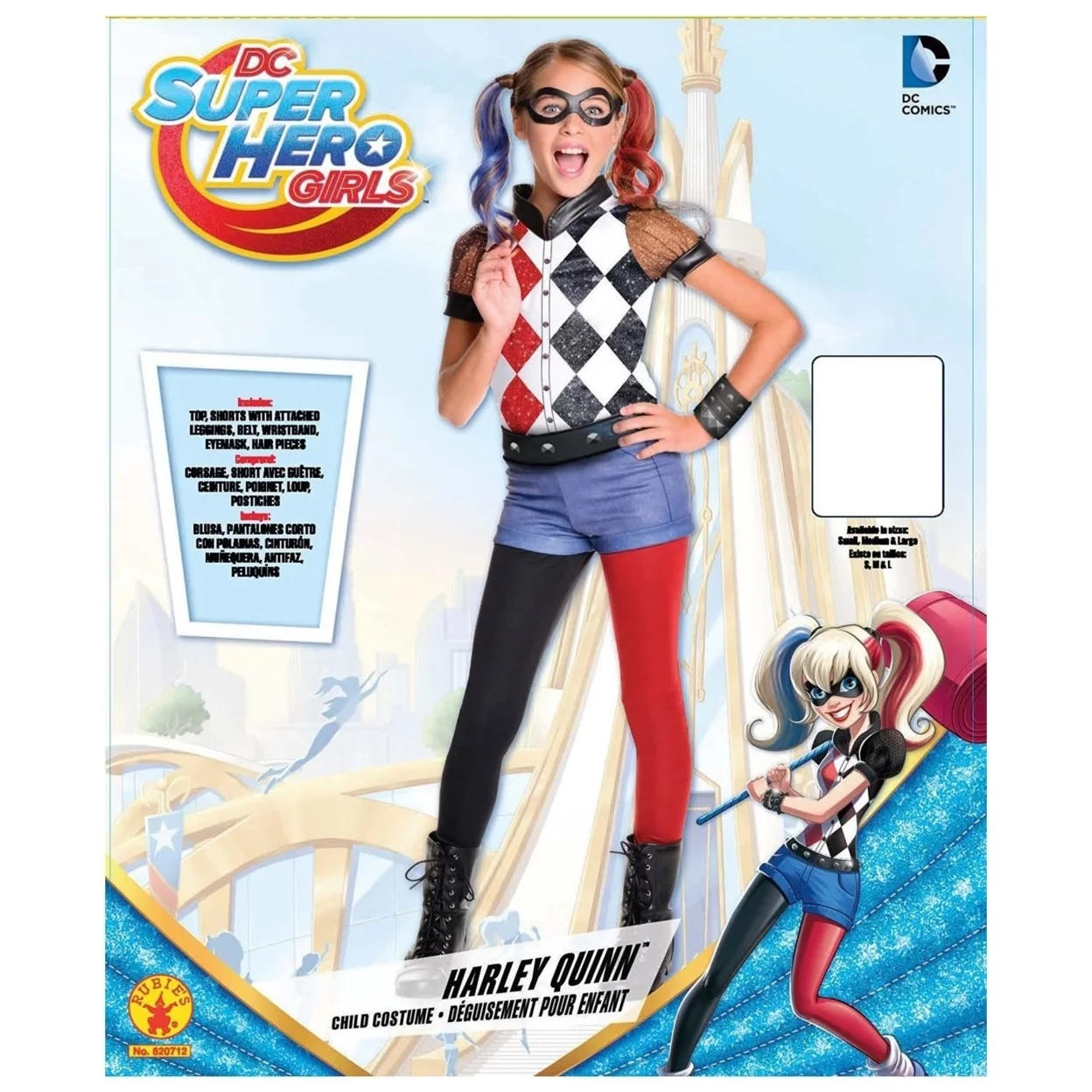 DC Superhero Girls Harley Quinn Deluxe Costume Large