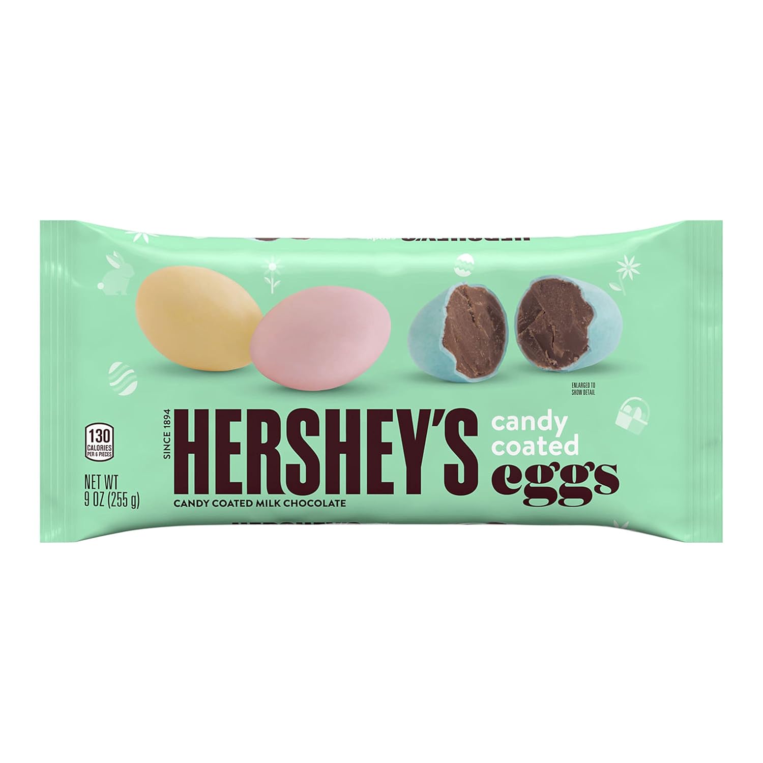 HERSHEY'S Candy Coated Milk Chocolate Eggs, Easter Candy Bag, 9 oz