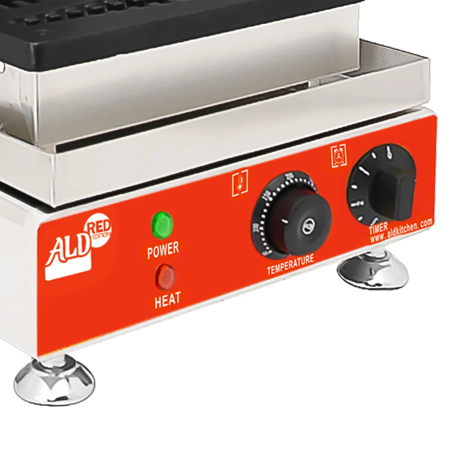 ALD Red Waffle Stick Maker | 4 Tree Waffles on a Stick | Stick Waffle Maker | Stainless Steel