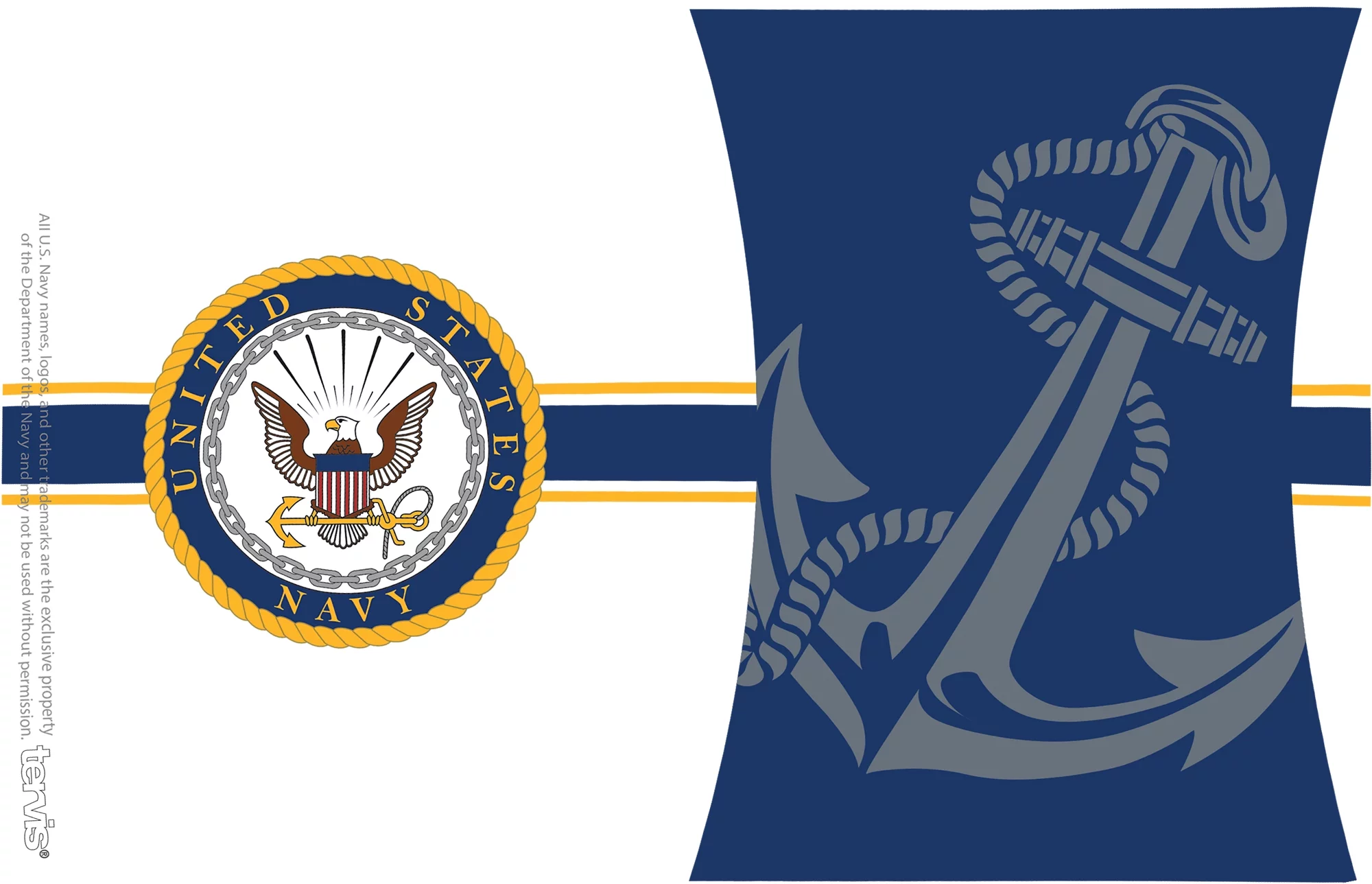 Tervis Navy Pride Made in USA Double Walled  Insulated Tumbler Travel Cup Keeps Drinks Cold & Hot, 16oz, Classic