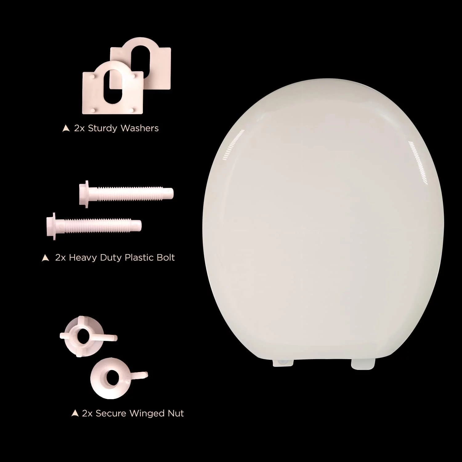 B4TSPR Round Plastic Toilet Seat Slow Close ? Easy Remove,